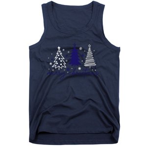 Merry Christmas Trees Winter Snow Snowflakes Girly Tank Top