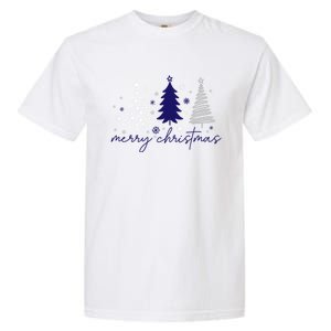 Merry Christmas Trees Winter Snow Snowflakes Girly Garment-Dyed Heavyweight T-Shirt