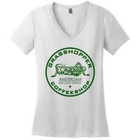 Marijuana Cafe T Shirt Amsterdam T Shirt Pot Logo T Shirt Weed T Shirt Women's V-Neck T-Shirt