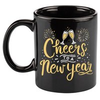 M156 Cheer To A New Year Funny Happy New Year Wine Party Gift 11oz C Handle Ceramic Mug