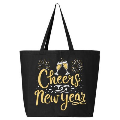 M156 Cheer To A New Year Funny Happy New Year Wine Party Gift 25L Jumbo Tote