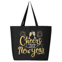 M156 Cheer To A New Year Funny Happy New Year Wine Party Gift 25L Jumbo Tote