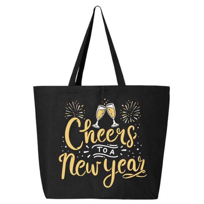 M156 Cheer To A New Year Funny Happy New Year Wine Party Gift 25L Jumbo Tote
