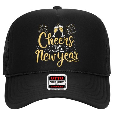 M156 Cheer To A New Year Funny Happy New Year Wine Party Gift Trucker Hat