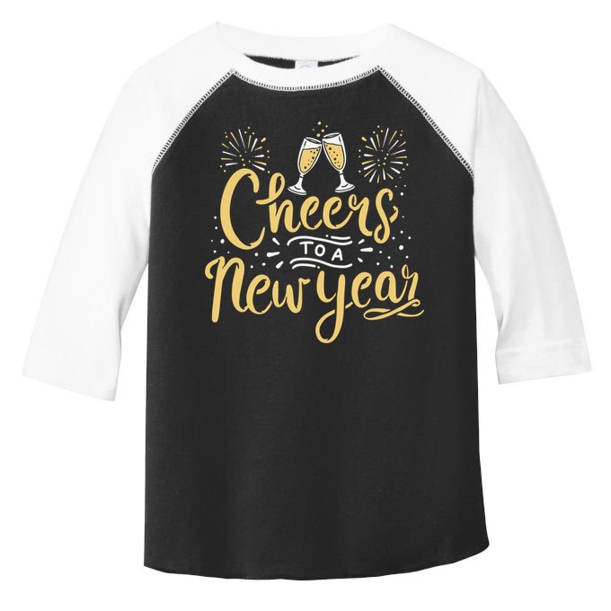 M156 Cheer To A New Year Funny Happy New Year Wine Party Gift Toddler Fine Jersey T-Shirt