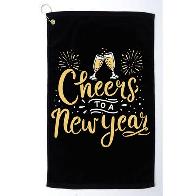 M156 Cheer To A New Year Funny Happy New Year Wine Party Gift Golf Towel