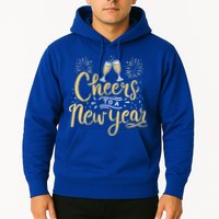M156 Cheer To A New Year Funny Happy New Year Wine Party Gift Hoodie