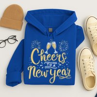 M156 Cheer To A New Year Funny Happy New Year Wine Party Gift Hoodie