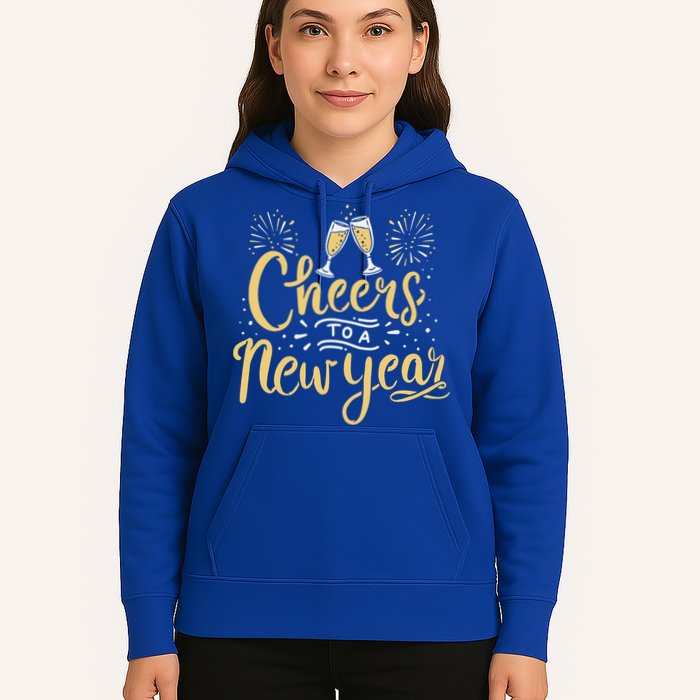 M156 Cheer To A New Year Funny Happy New Year Wine Party Gift Hoodie
