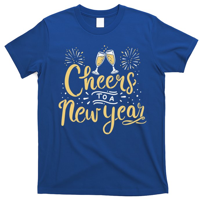 M156 Cheer To A New Year Funny Happy New Year Wine Party Gift T-Shirt