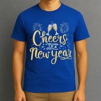 M156 Cheer To A New Year Funny Happy New Year Wine Party Gift T-Shirt