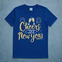 M156 Cheer To A New Year Funny Happy New Year Wine Party Gift T-Shirt
