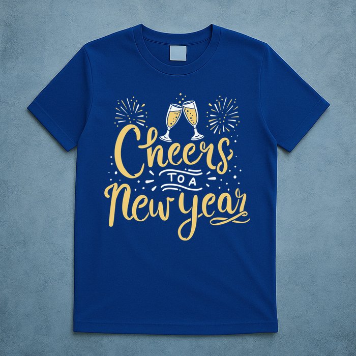 M156 Cheer To A New Year Funny Happy New Year Wine Party Gift T-Shirt