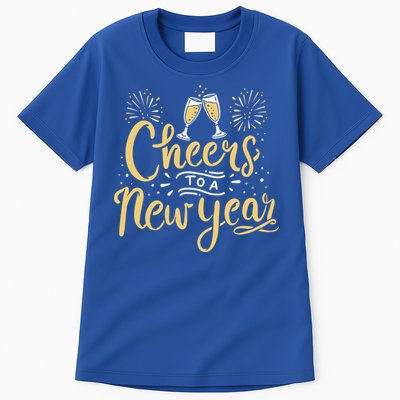 M156 Cheer To A New Year Funny Happy New Year Wine Party Gift Tall T-Shirt