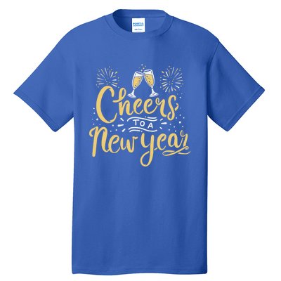 M156 Cheer To A New Year Funny Happy New Year Wine Party Gift Tall T-Shirt