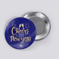 M156 Cheer To A New Year Funny Happy New Year Wine Party Gift Button