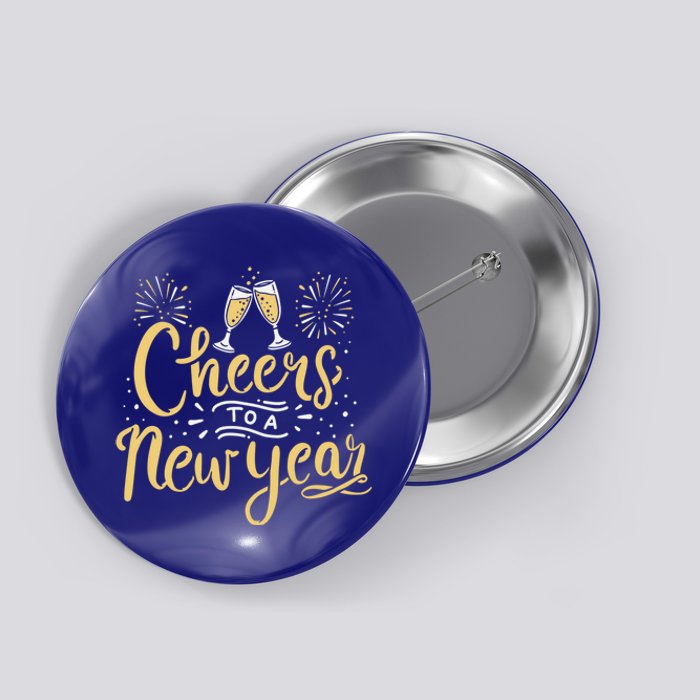 M156 Cheer To A New Year Funny Happy New Year Wine Party Gift Button