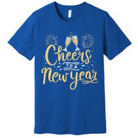 M156 Cheer To A New Year Funny Happy New Year Wine Party Gift Premium T-Shirt