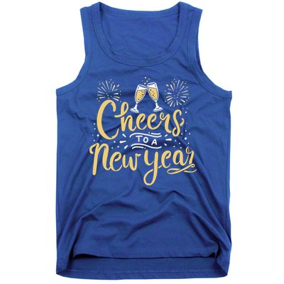 M156 Cheer To A New Year Funny Happy New Year Wine Party Gift Tank Top
