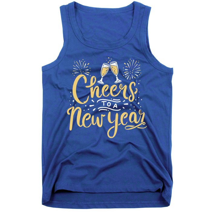 M156 Cheer To A New Year Funny Happy New Year Wine Party Gift Tank Top