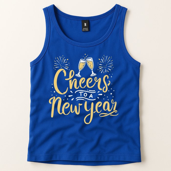 M156 Cheer To A New Year Funny Happy New Year Wine Party Gift Tank Top