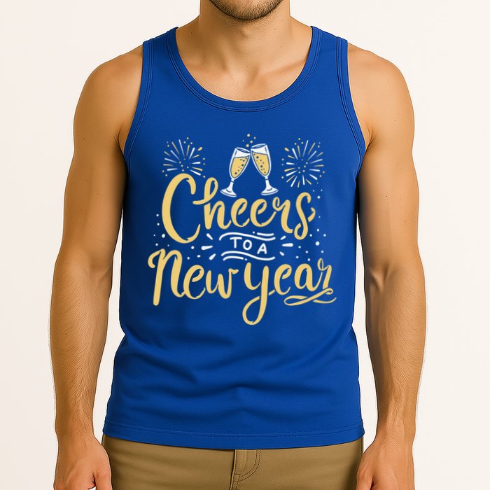 M156 Cheer To A New Year Funny Happy New Year Wine Party Gift Tank Top