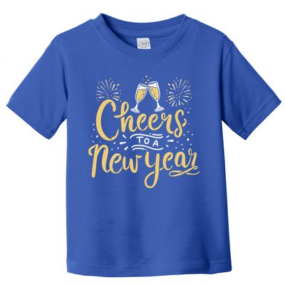 M156 Cheer To A New Year Funny Happy New Year Wine Party Gift Toddler T-Shirt