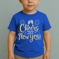 M156 Cheer To A New Year Funny Happy New Year Wine Party Gift Toddler T-Shirt