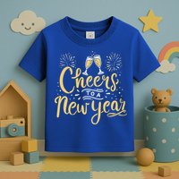 M156 Cheer To A New Year Funny Happy New Year Wine Party Gift Toddler T-Shirt