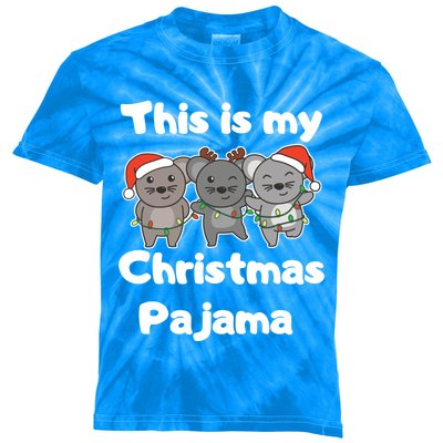 Mouse Christmas This Is My Christmas Pajama Gift Kids Tie-Dye T-Shirt