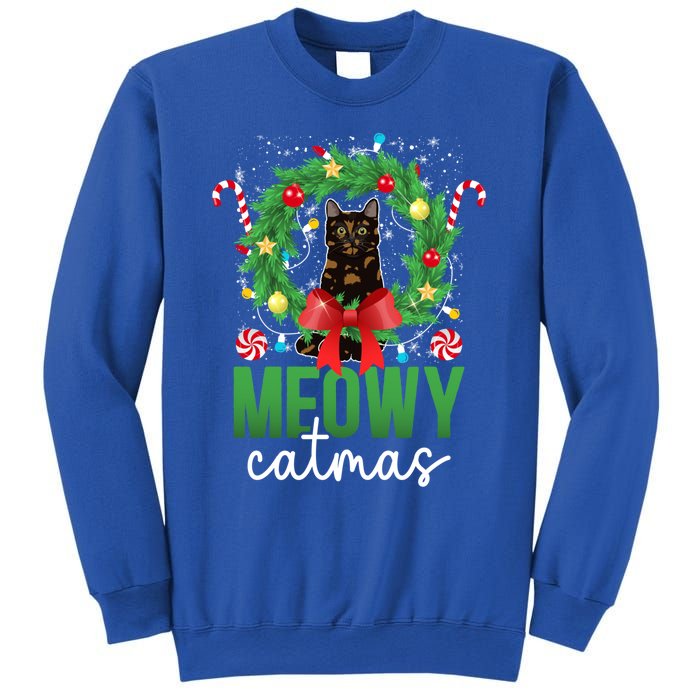 Meowy Catmas Tortie Cat Christmas Tortie Cat Xmas Party Gift Sweatshirt