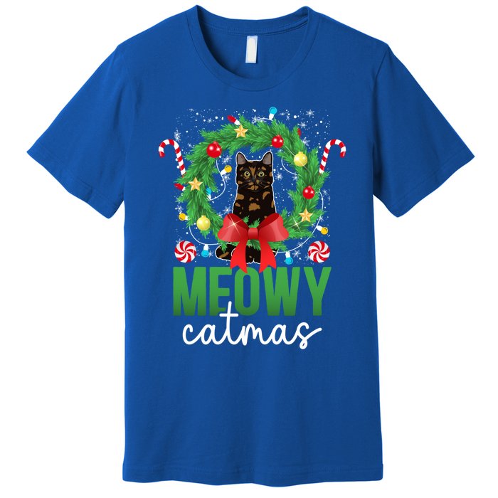 Meowy Catmas Tortie Cat Christmas Tortie Cat Xmas Party Gift Premium T-Shirt