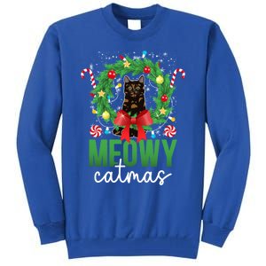 Meowy Catmas Tortie Cat Christmas Tortie Cat Xmas Party Gift Tall Sweatshirt