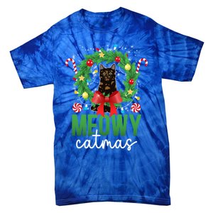 Meowy Catmas Tortie Cat Christmas Tortie Cat Xmas Party Gift Tie-Dye T-Shirt