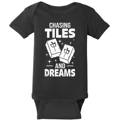 Mahjong Chasing Tiles And Dreams For Asian Player Mahjong Baby Bodysuit