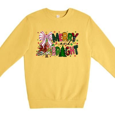 Merry Christmas Tree Xmas Lights Family Holiday Premium Crewneck Sweatshirt