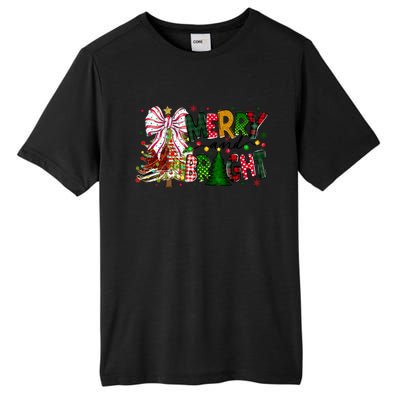 Merry Christmas Tree Xmas Lights Family Holiday Tall Fusion ChromaSoft Performance T-Shirt