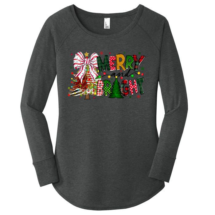 Merry Christmas Tree Xmas Lights Family Holiday Women's Perfect Tri Tunic Long Sleeve Shirt