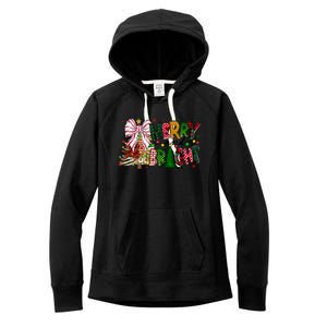 Merry Christmas Tree Xmas Lights Family Holiday Women's Fleece Hoodie