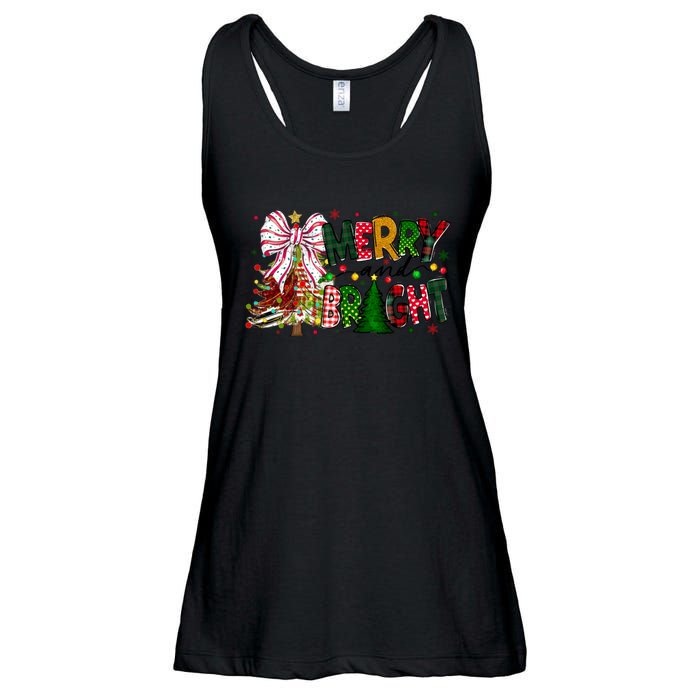 Merry Christmas Tree Xmas Lights Family Holiday Ladies Essential Flowy Tank