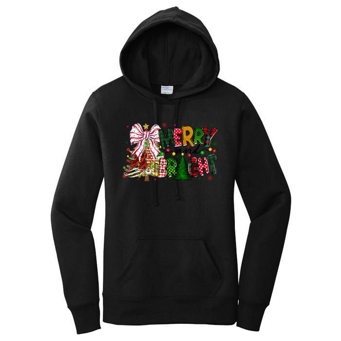 Merry Christmas Tree Xmas Lights Family Holiday Women's Pullover Hoodie