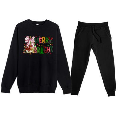 Merry Christmas Tree Xmas Lights Family Holiday Premium Crewneck Sweatsuit Set