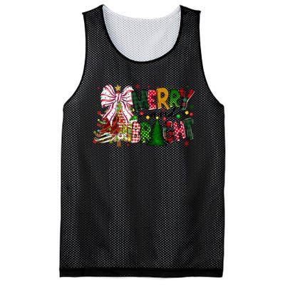 Merry Christmas Tree Xmas Lights Family Holiday Mesh Reversible Basketball Jersey Tank