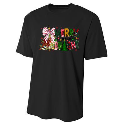 Merry Christmas Tree Xmas Lights Family Holiday Performance Sprint T-Shirt