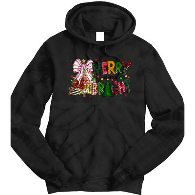 Merry Christmas Tree Xmas Lights Family Holiday Tie Dye Hoodie