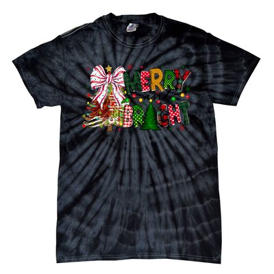 Merry Christmas Tree Xmas Lights Family Holiday Tie-Dye T-Shirt