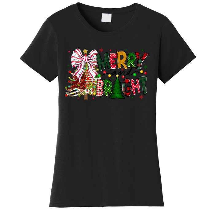 Merry Christmas Tree Xmas Lights Family Holiday Women's T-Shirt