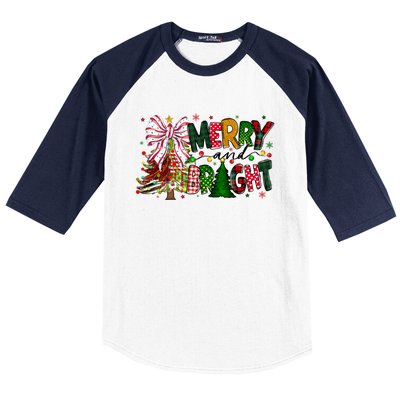 Merry Christmas Tree Xmas Lights Family Holiday Baseball Sleeve Shirt