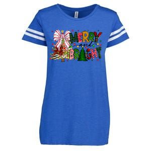 Merry Christmas Tree Xmas Lights Family Holiday Enza Ladies Jersey Football T-Shirt