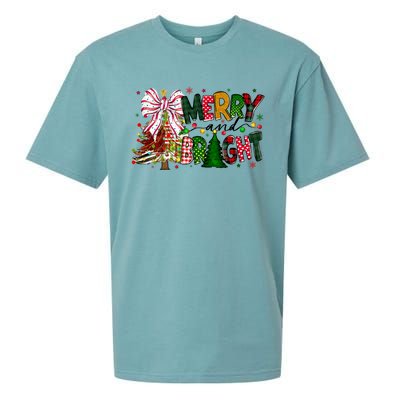 Merry Christmas Tree Xmas Lights Family Holiday Sueded Cloud Jersey T-Shirt